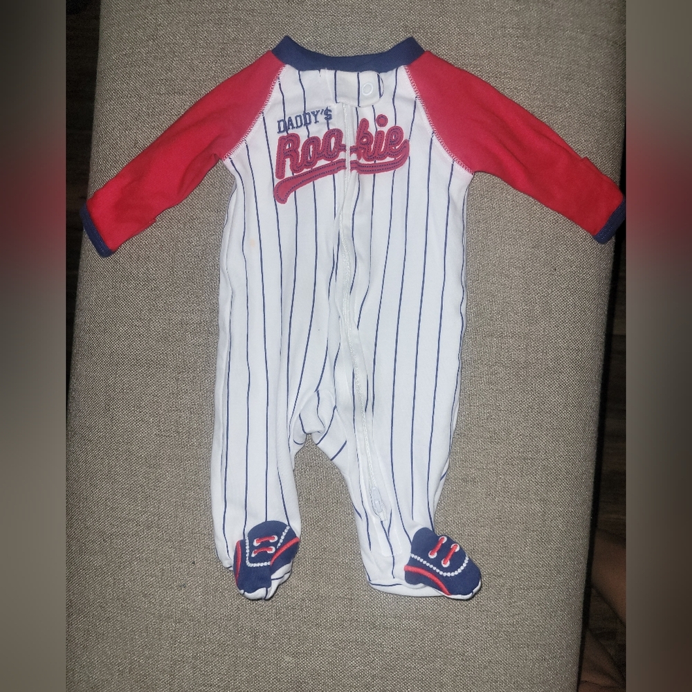 Carter's Red and White Striped Footie